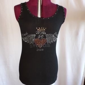 Black Tank Top. Sturgis Bike Rally. Size S